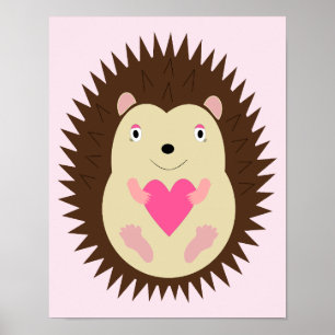 Hübscher rosa Baby-Stachelschwein Mädchen Custom Poster