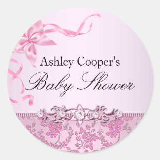 Hübscher Rosa-Babyaufkleber Runder Aufkleber