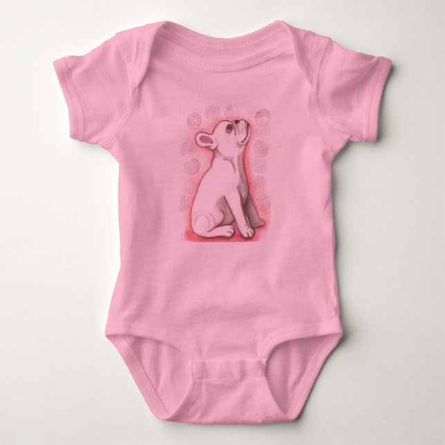 Hübscher rosa Babybodysuit der französischen Baby Strampler (Vorderseite)