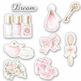 Hübscher rosa Blumen-Nagellack Aufkleber