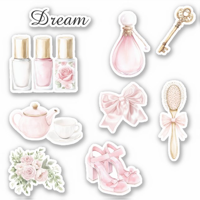 Hübscher rosa Blumen-Nagellack Aufkleber (Vorderseite)