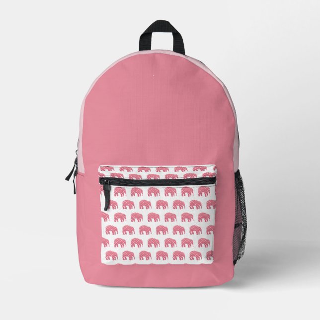 Hübscher rosa Elefant  Bedruckter Rucksack (Vorderseite)