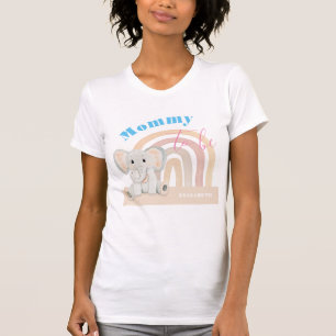 Hübscher rosa Elefant in Regenbogen-Wasserfarbe T-Shirt