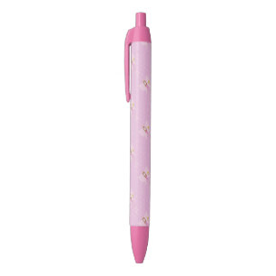 Hübscher rosa feenhafter Ordnungs-Stift, schwarze Kugelschreiber