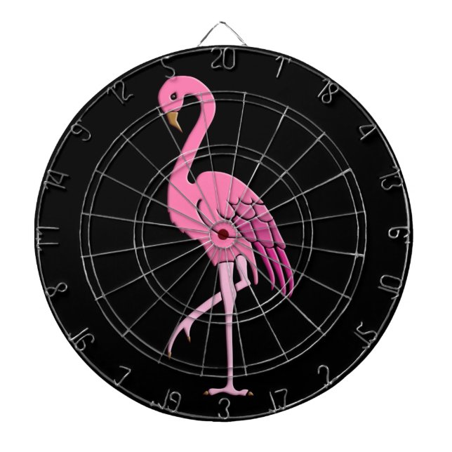 Hübscher rosa Flamingo Dartscheibe (vorne)