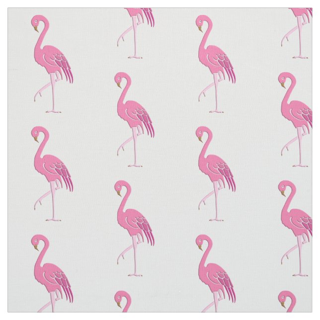 Hübscher rosa Flamingo, weißer Hintergrund Stoff (Muster)