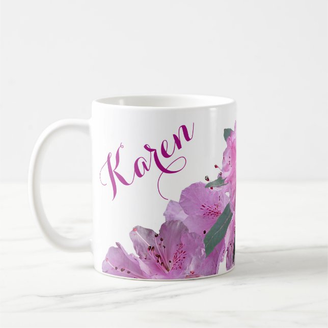 Hübscher rosa Frühling, Blütenblüte Kaffeetasse (Links)