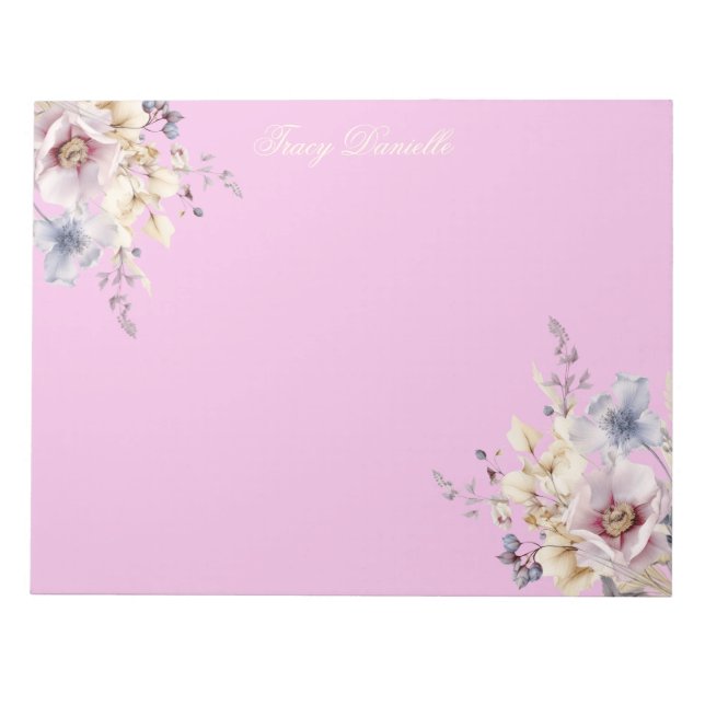 Hübscher rosa Frühlingsblumenstrauß  Notizblock (Vorderseite)