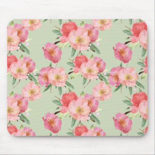 Hübscher rosa Garten-BlumenWatercolor Mousepad