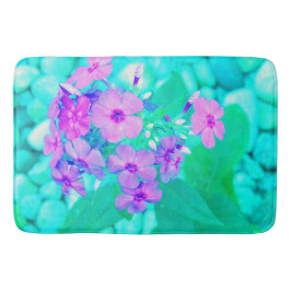 Hübscher Rosa Garten Phlox Blume Aquamarine Badematte