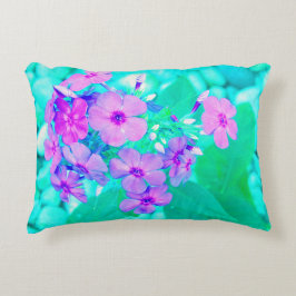 Hübscher Rosa Garten Phlox Blume Aquamarine Dekokissen