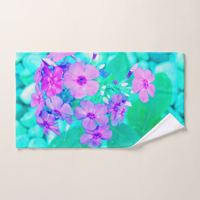Hübscher Rosa Garten Phlox Blume Aquamarine Handtuch (Handtuch)
