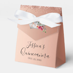 Hübscher rosa Glitzer Quinceanera Gefälligkeitsbox Geschenkschachtel