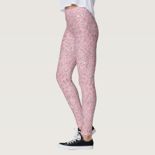 Hübscher rosa glitzernder Glitter-Sparkle-Leopard Leggings