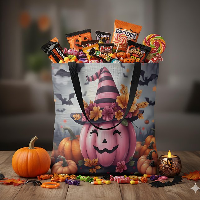 Hübscher rosa Halloween-Kürbis Jack-o-lantern (Von Creator hochgeladen)
