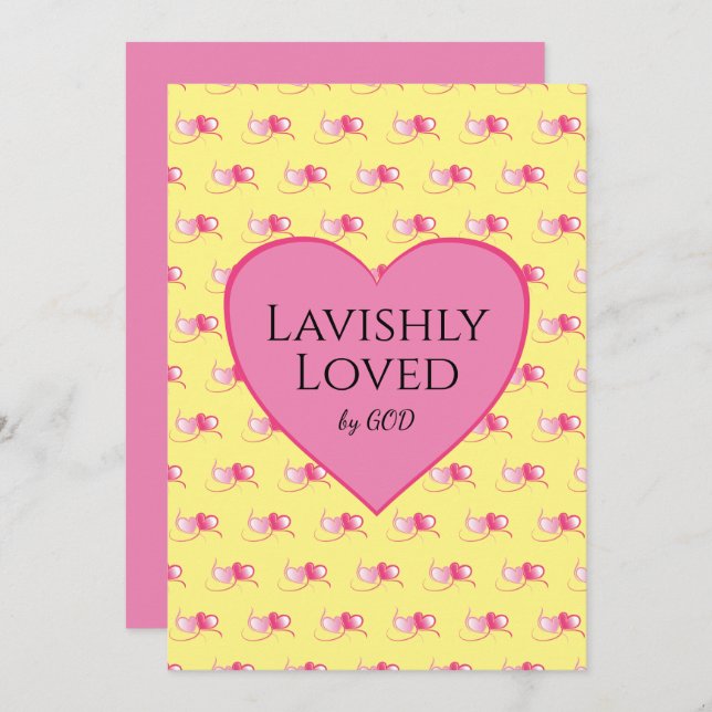 Hübscher rosa Herz, kundenspezifisch gelber Valent (Vorne/Hinten)