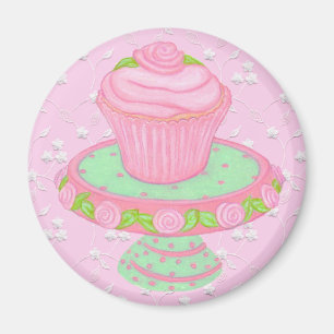 Hübscher rosa Kuchen-Kühlschrankmagnet Magnet