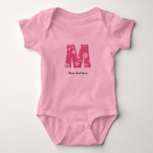 Hübscher rosa monogrammierter Baby-Tutu-Body Baby Strampler