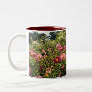 Hübscher Rosa Petunien Becher Zweifarbige Tasse