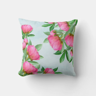 Hübscher rosa Pfingstrosenstrauß Kissen