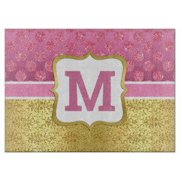 Hübscher Rosa Princess Glitzer Dots & Gold Schneidebrett