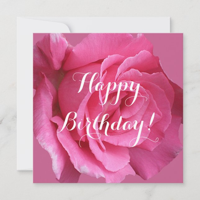 Hübscher Rosa Rosa Blütenname Angela Feiertagskarte (Vorderseite)