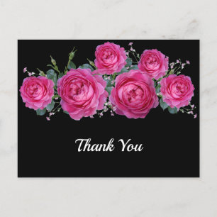 Hübscher rosa Rosenstrauß Florales Dankeschön Postkarte