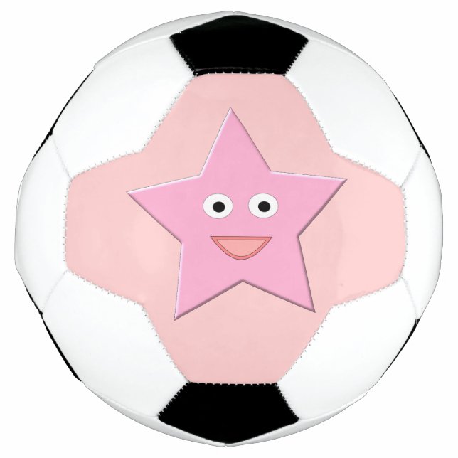 Hübscher rosa Star-Fußballball Fußball (Vorderseite)