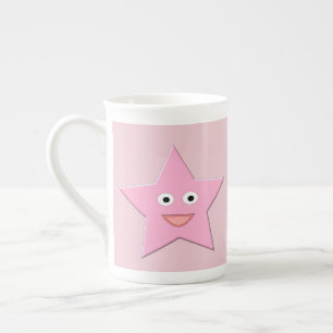 Hübscher Rosa Stern Becher Prozellantasse
