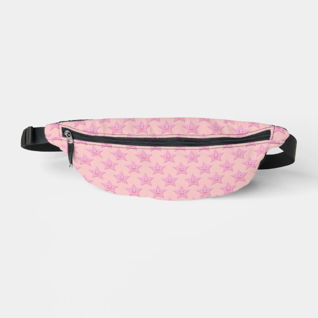 Hübscher rosa Stern Gemustert Bauchtasche (Vorderseite)