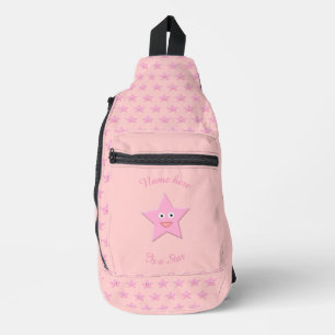 Hübscher rosa Stern Gemustert Crossbody Bag