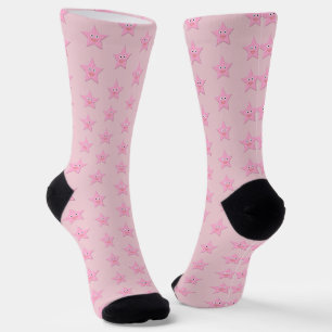 Hübscher rosa Stern Gemustert Socken