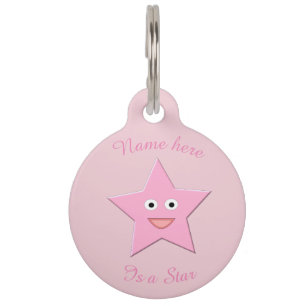 Hübscher rosa-sterner Tag Tiermarke