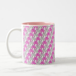 Hübscher rosa und klarer diamante de zweifarbige tasse
