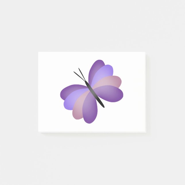 Hübscher rosa und lila Schmetterling Post-it Klebezettel (Vorderseite)