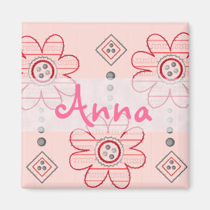 Hübscher rosa Wand-Blumen-Entwurf Magnet