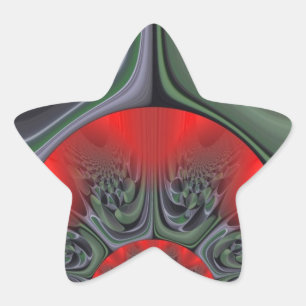 Hübscher roter Aurora-Kunst-Druck Stern-Aufkleber