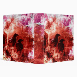 Hübscher roter Grunge-Raben-Fantasie-Entwurf 3,8 Cm Ordner