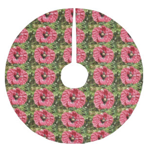 Hübscher Roter Mohn Blume Makro Treppenhaus Polyester Weihnachtsbaumdecke