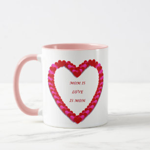 Hübscher roter und rosa Muttertagsbecher Tasse