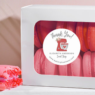Hübscher roter Weihnachts-Mixer Bäckerei-Unternehm Runder Aufkleber