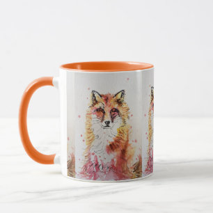 Hübscher Rotfuchs-Wasserfarben-Maler-Becher Orange Tasse