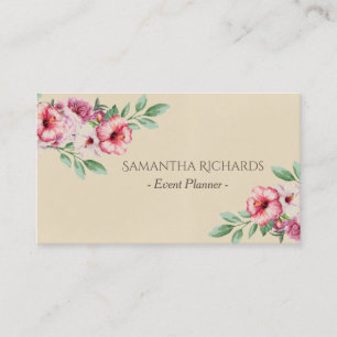 Hübscher rustikaler eleganter Mit Blumenwatercolo Visitenkarte