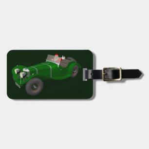 Hübscher Santa Claus Jaguar SS 90 Fahrer Gepäckanhänger