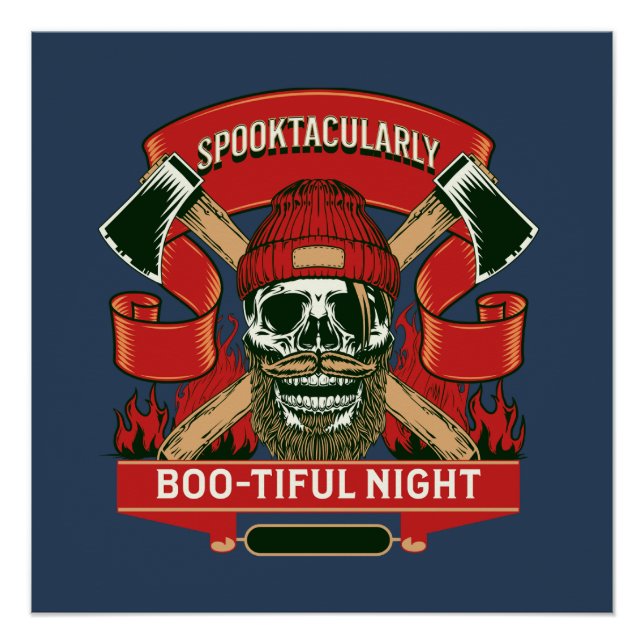 Hübscher Schädelhalloween Poster (Vorderseite)