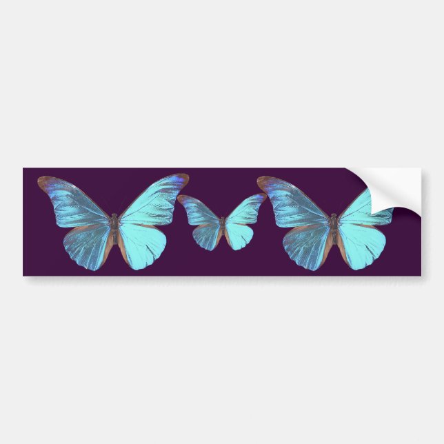 Hübscher schillernder blauer Schmetterling Autoaufkleber (Vorne)