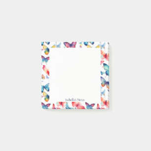Hübscher Schmetterling Bunte Wasserfarbe Personali Post-it Klebezettel