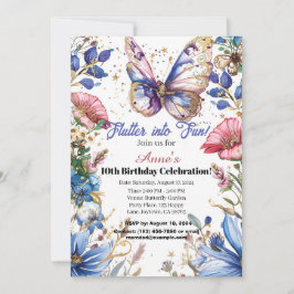 Hübscher Schmetterling-Geburtstagsgeschenk Einladung