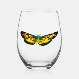 Hübscher Schmetterling Orange Green Black Trinkbeh Weinglas Ohne Stiel