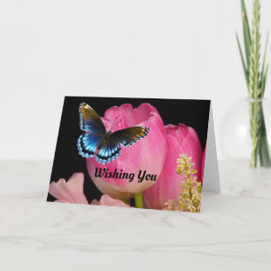 Hübscher Schmetterling und Blume Geburtskarte Karte